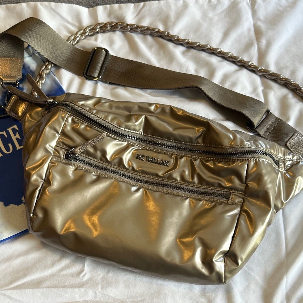 MZ Wallace Metallic Gold Crossbody Bag